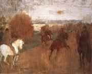Edgar Degas Horses and Riders on a road Sweden oil painting artist